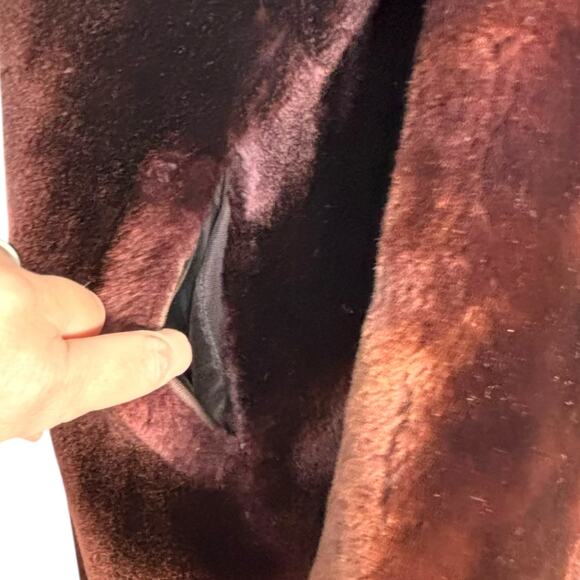 Vintage 1950s Dark Brown Mink Fur Coat Satin Lined Mid Century Luxe Evening - Picture 6 of 12